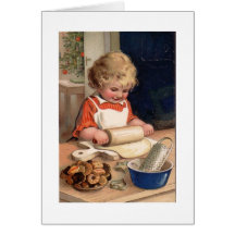 Child doing cooking at Christmas Greeting Cards