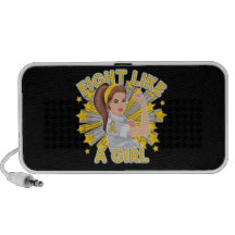 Childhood Cancer Modern Rosie Fight Laptop Speakers