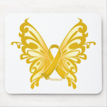 Childhood Cancer Ribbon Butterfly mousepads