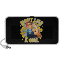 Childhood Cancer Vintage Rosie Fight Like A Girl iPhone Speaker
