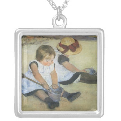 Children Playing on the Beach by Mary Cassatt Pendants