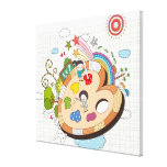 Children with paintbrushes gallery wrap canvas