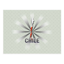 Chile Flag Map 2.0 Postcards
