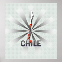 Chile Flag Map 2.0 Print