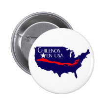 Chilenos en Usa - Mapa Pinback Buttons