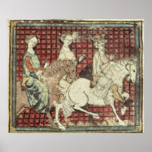 Chilperic I  and Fredegonde on Horseback Print