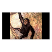 Chimpanzee Hanging From Tree Business Cards