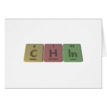 Chin as Carbon Hydrogen Indium Greeting Card
