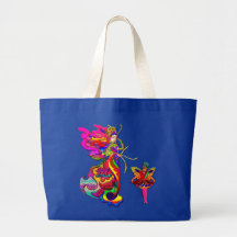 China Butterfly Woman Tote Bag
