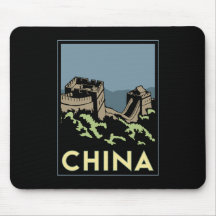 china great wall asia art deco retro travel mousepad