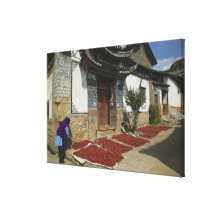 CHINA, Yunnan Province, Tianshengying. Drying Gallery Wrap Canvas