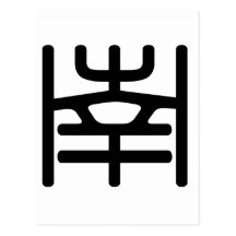 Chinese Character : nan, Meaning: south, southern Post Cards