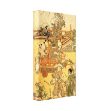 Chinese children by Hokusai Stretched Canvas Print