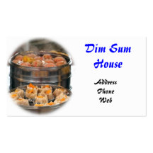 Chinese Dim Sum Dishes in Metal Steamers Business Card