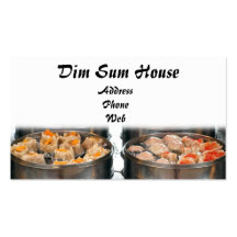 Chinese Dim Sum Dishes in Metal Steamers Business Card Template