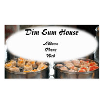 Chinese Dim Sum Dishes in Metal Steamers Business Cards