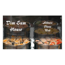 Chinese Dim Sum Dishes in Metal Steamers Business Card Templates