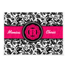 Chinese double happiness invitaiton card A003 Personalised Announcement