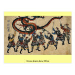Chinese dragon dance Ukiyoe Postcard