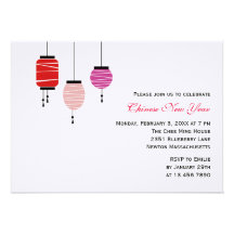 Chinese New Year Lanterns Personalized Announcements