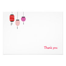 Chinese New Year Lanterns Thank You Invite