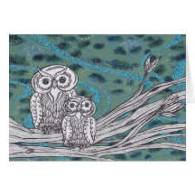 Chinese Paper Owls 5 Card