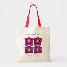 Chinese red flora double happiness wedding bag 01