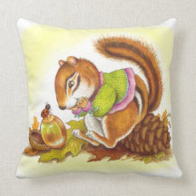 Chipmunk and Ladybug Pillow