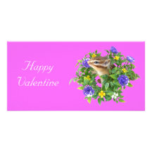 Chipmunk photo　(4-3) , (I love you , Valentine , H 写真カードテンプレート