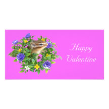 Chipmunk photo　(4-3) , (I love you , Valentine , H フォトグリーティングカード