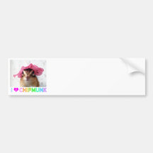 Chipmunk wears flower hat バンパーステッカー