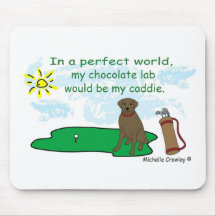 ChocoLab - golf caddie - more breeds in shop Mousepads