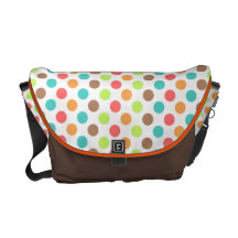 Chocolate and Orange Polka Dots Messenger Bag