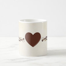 Chocolate Brown Heart Mug