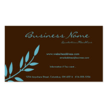 Chocolate Brown w/Blue Vine/Leaves Business Cards