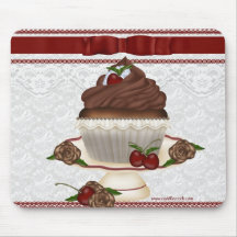 Chocolate Cherry Cupcake Mousepad