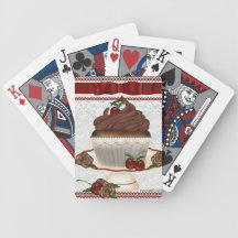 Chocolate Cherry Cupcake Playing Cards