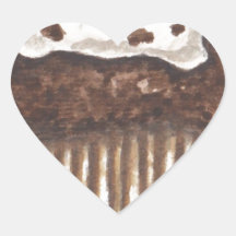 Chocolate Cupcake Heart Sticker