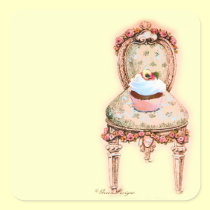 Chocolate Cupcake Pink French Chair stickers