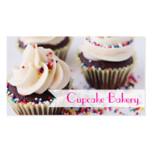 Chocolate Cupcakes Sprinkles Vanilla Frosting Business Card