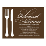 CHOCOLATE FLATWARE | REHEARSAL DINNER INVITE POSTCARD