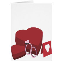 Chocolate Heart Valentine's Day Box Two Rings Card