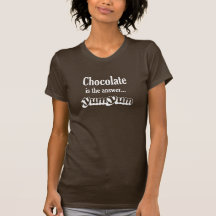 Chocolate is the answer yum yum tee shirt