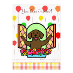 Chocolate Labrador Birthday Invite (window)