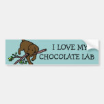 Chocolate Labrador Sand Letters Cartoon Bumper Stickers