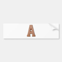 Chocolate letter A Bumper Stickers