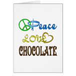 Chocolate Peace Love Greeting Card