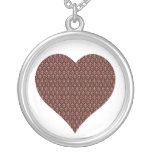 Chocolate & Pink Heart of Pi Necklace