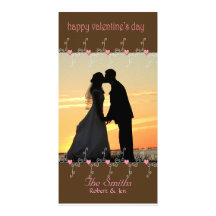 Chocolate Scrolled Border Photo Cards