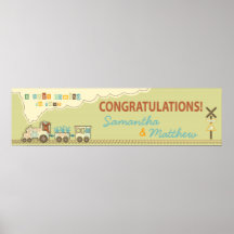 Choo Choo Train Baby Shower Banner Print